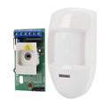 White wired PIR motion sensor detector wall mounted with 120 degree angle