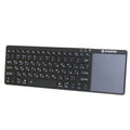 Zoweetek k12bt-1 mini wireless Bluetooth keyboard with touchpad and Russian English Spanish keys, aluminium steel cover, 80 keys