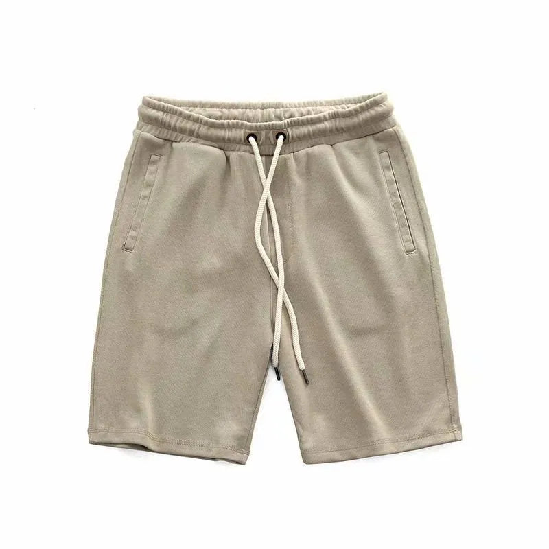 Men's retro loose knitted shorts, mid-waist, polyester, available in khaki, grey and black, sizes M to XXXL