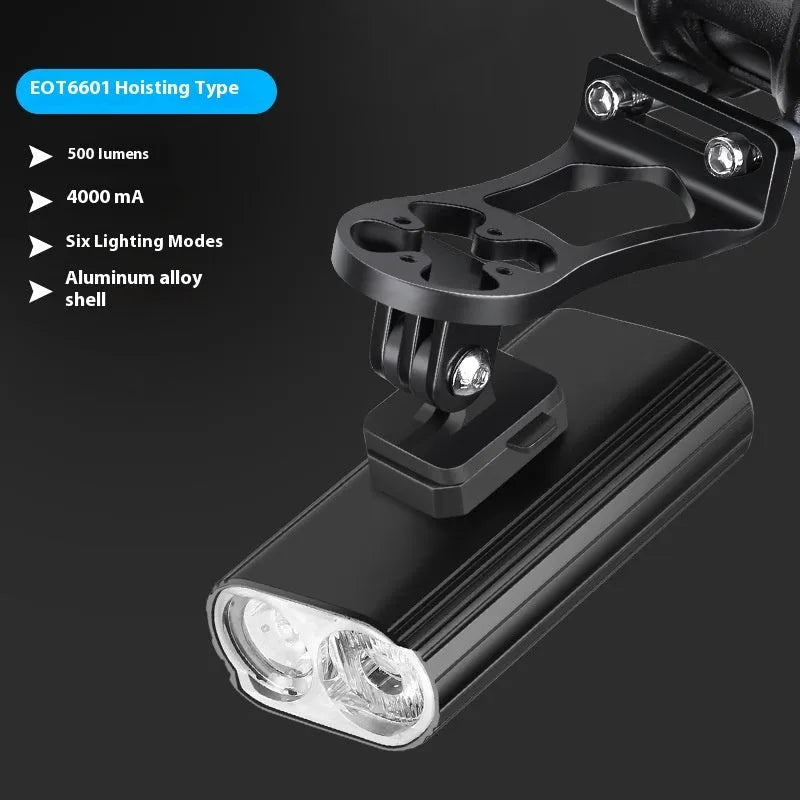 L2 x2 bicycle headlight with Type-C charging and aluminum alloy housing