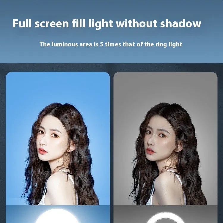 Desktop makeup fill light round full screen LED 16cm 5V three colour temperature with bracket