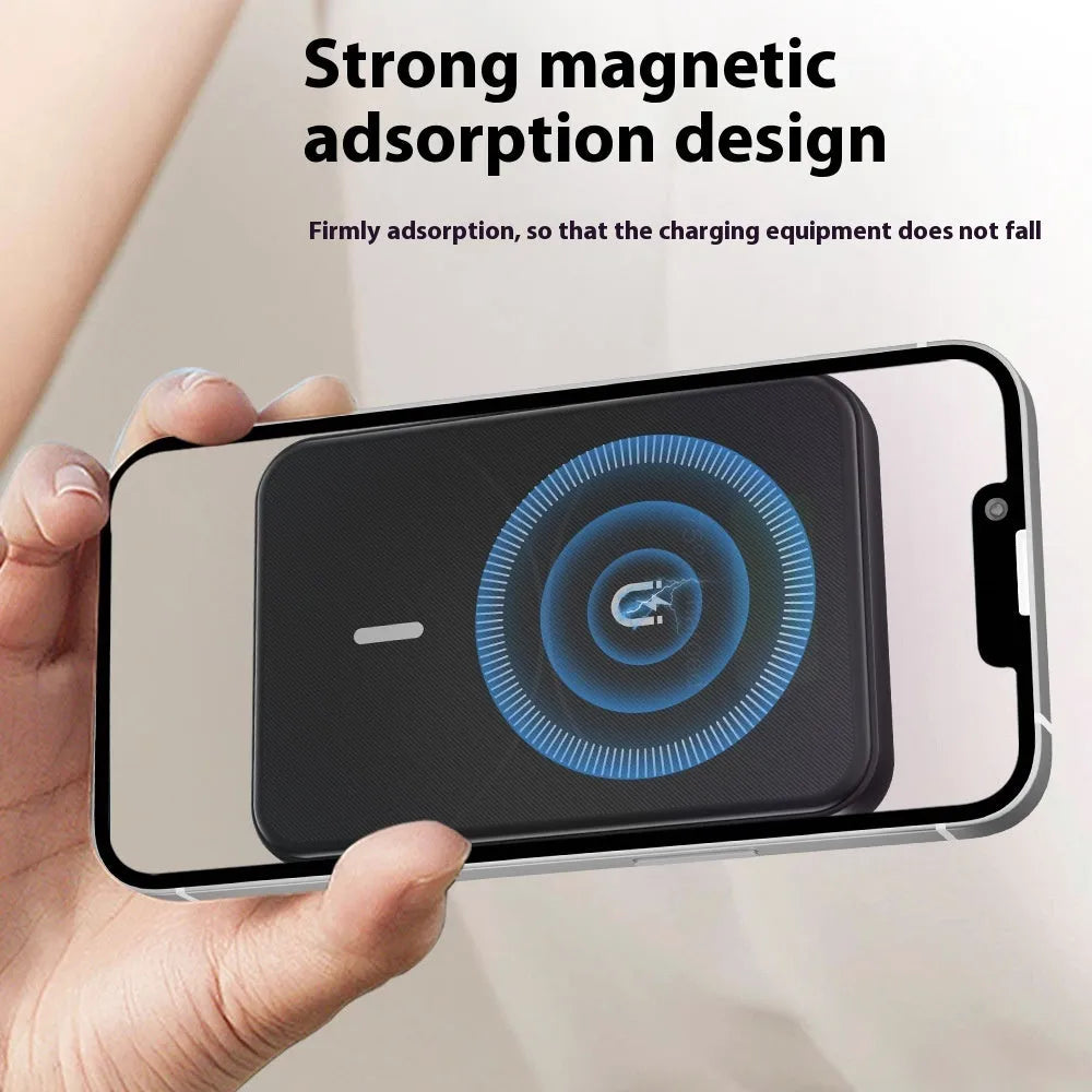 Multifunctional detachable four-in-one wireless charger with 5000mAh power bank, white colour, charging iPhone and Apple iWatch