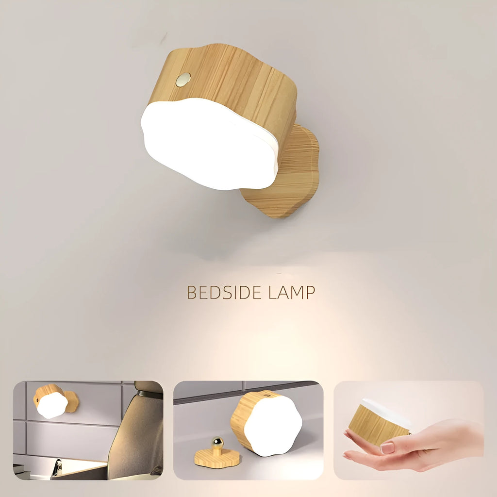 Creative touch lamp rotatable magnetic wall lamp small night lamp in black with LED light