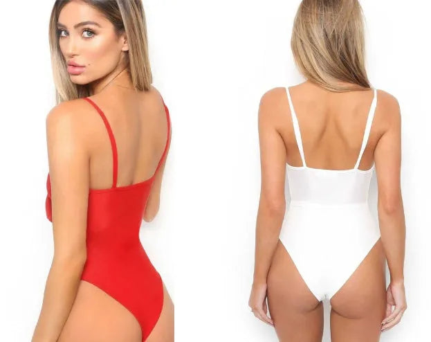 One-piece swimsuit tie knot print open back solid colour women's polyester swimsuit ZC2520