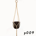 Cotton rope woven wire plant holder with rustic design for hanging or desktop display