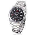 Men's automatic mechanical watch with 42mm stainless steel case, luminous dial, and calendar display
