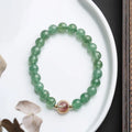 Green strawberry quartz Chinese style geometric bracelet hand-woven with 7.5mm stones