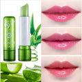 Aloe moisturising colour-changing lipstick with waterproof long lasting pink shade