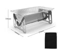Stainless steel folding barbecue oven with large grill rack and storage bag for outdoor cooking