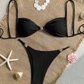 Women's seamless nylon spandex bikini set in solid colour available in multiple sizes