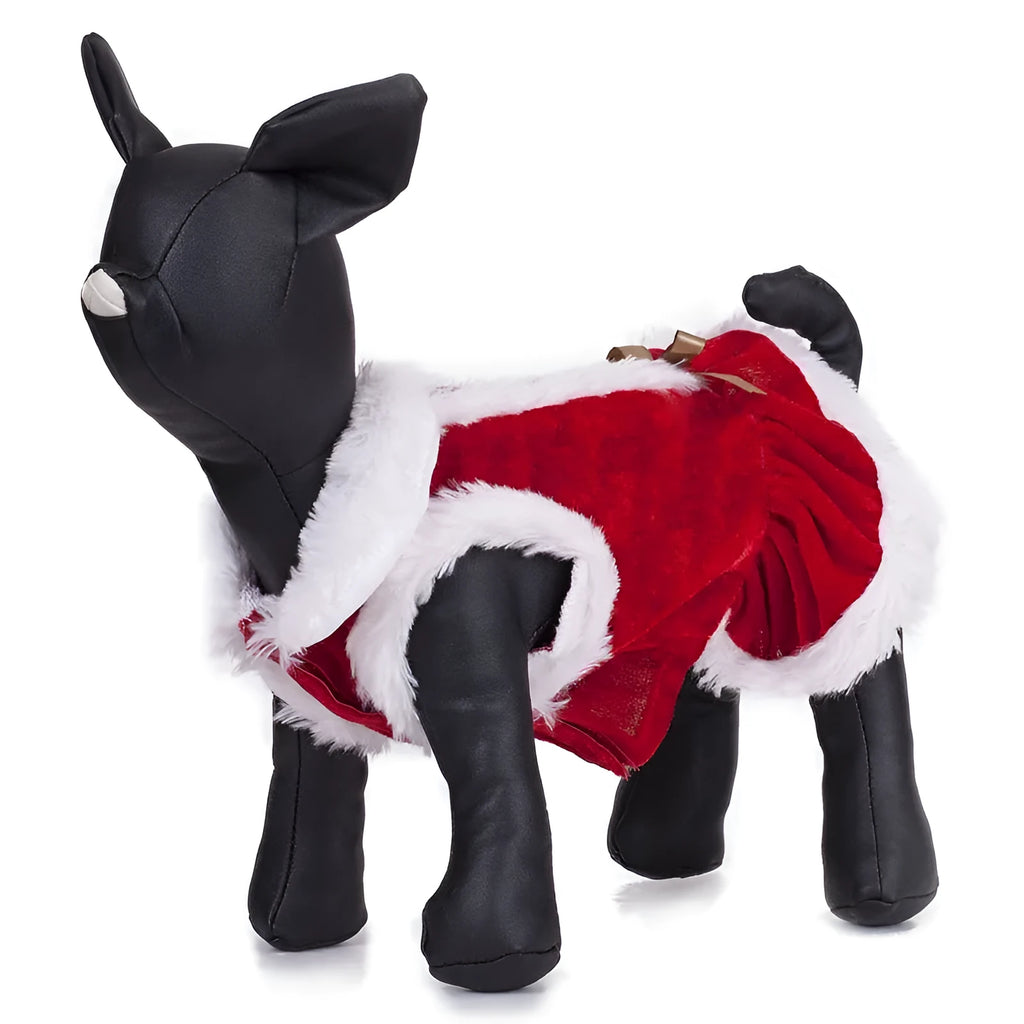 Red polyester pet clothes for Teddy and Bichon, transformation style, unisex, sizes XS to L