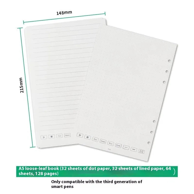 Loose spiral notebook filling paper with 64 Zodiac Forest Paper sheets and metal core refills for 6-hole binders