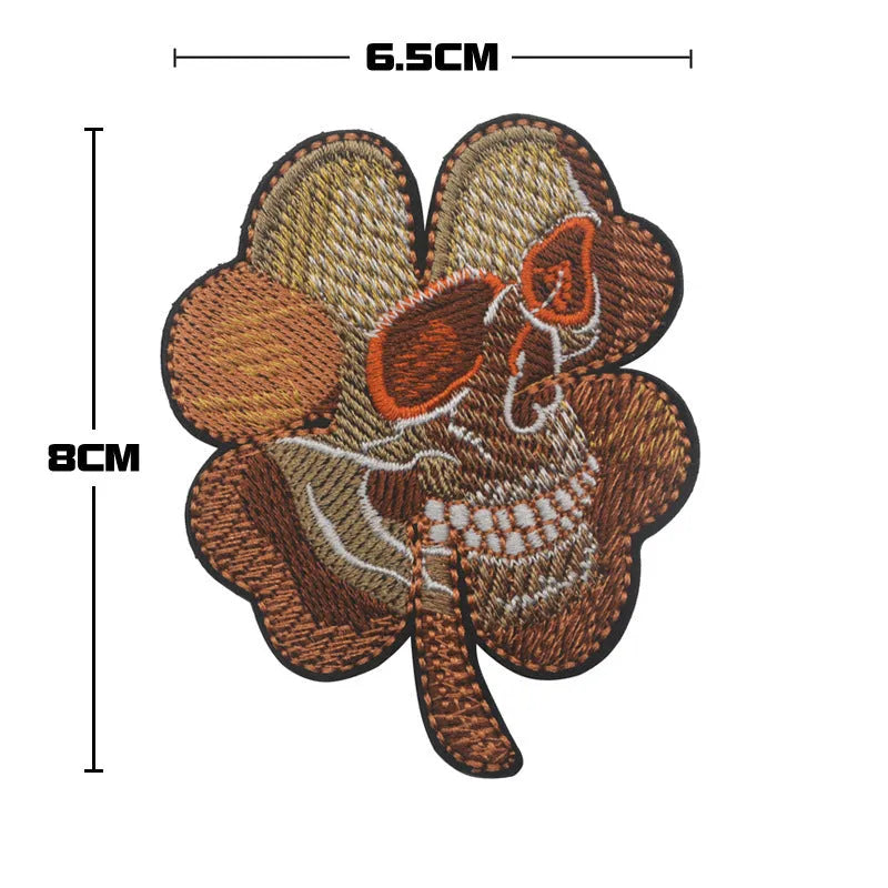 Outdoor embroidered fabric badge with Velcro strip on nylon polyester in various colour designs.