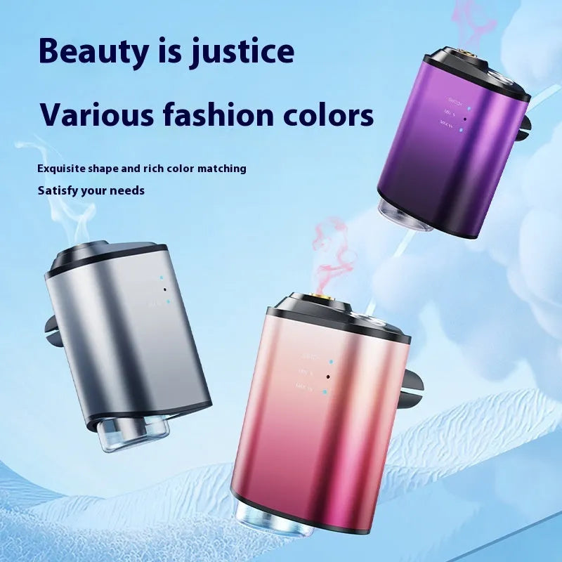 Black car aromatherapy diffuser with ocean scent bottle and aluminium alloy accents