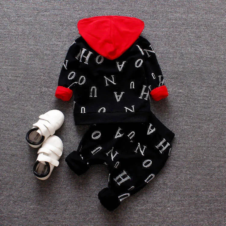Red and white long sleeve children's clothes set for sizes 80cm to 110cm
