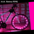 Mountain bike spoke light with black shell, 35mm diameter, 2200mm LED lamp, two flashing modes, AAA battery powered