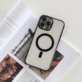 Magnetic charging phone case with plated frame in solid colour for iPhone 11-14 series