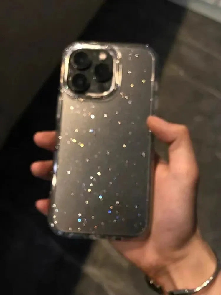 Transparent thin crystal silicone phone case for Apple iPhone showing clear back and side edges