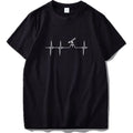 Men's slim fit short sleeve T shirt in black with round neck, sizes S to XXL