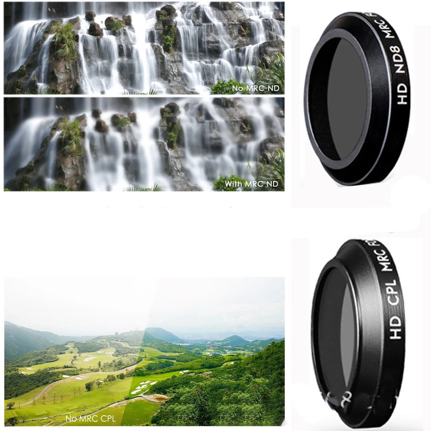 DJI Mavic drone camera lens filter sets showing multiple filter options for aerial photography