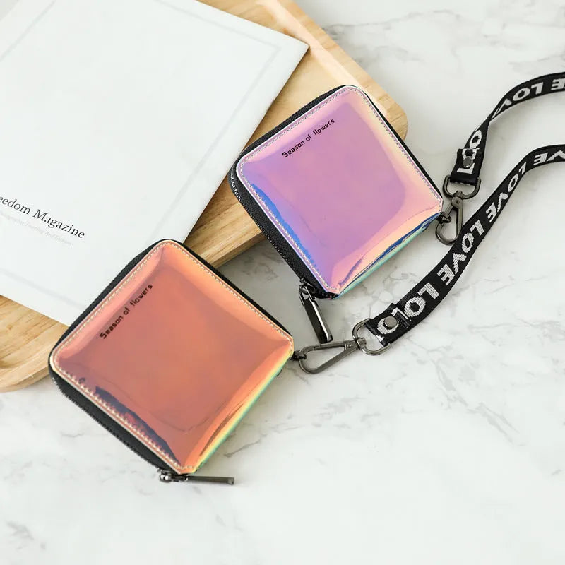 Women's Korean-style short folding wallet in compact 11cm size with three colour options
