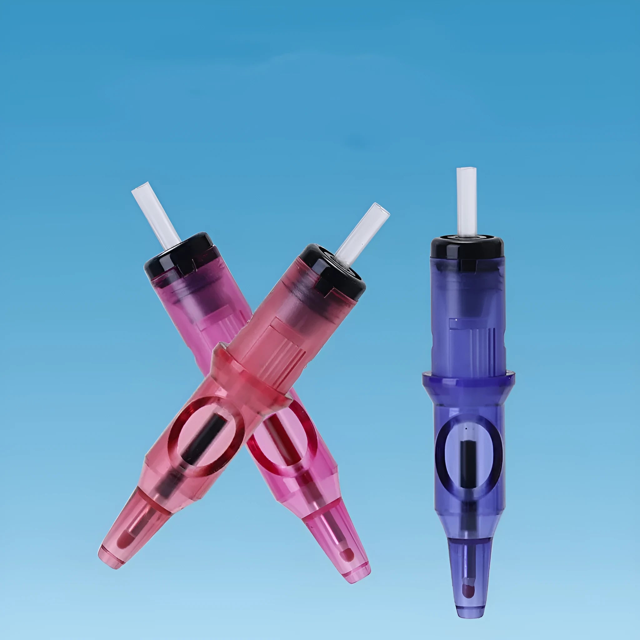 Tattoo ballpoint pen tool for drawing lines and colouring, shown in multiple colour options.