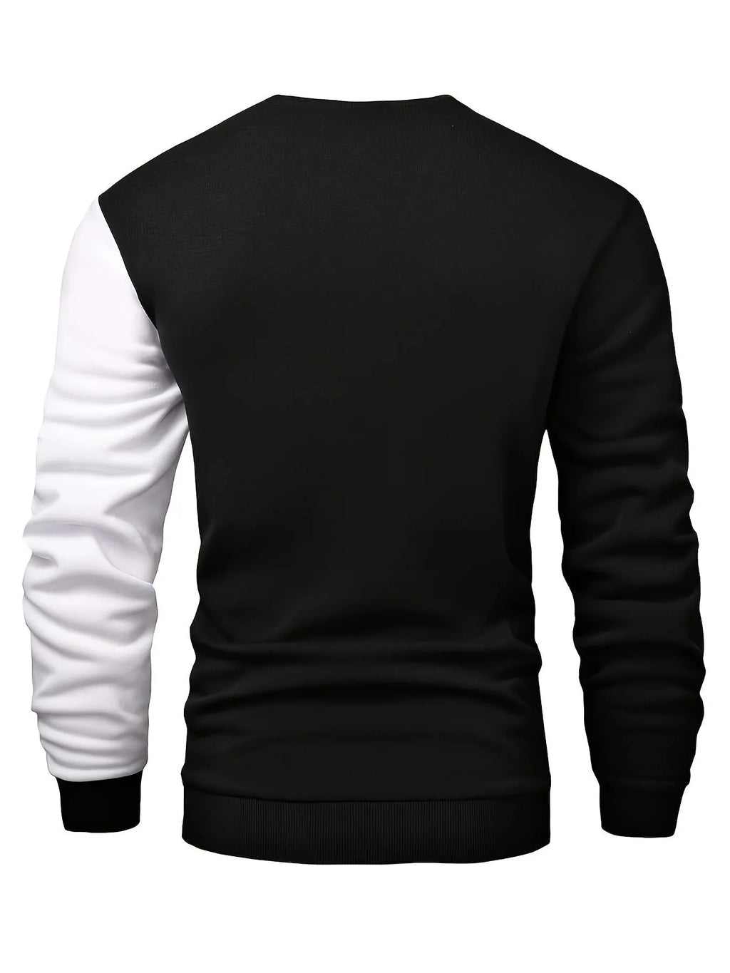 Men's loose fit polyester base shirt in black, long sleeves, British style