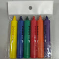 Set of 6 washable bath crayons in 6 colours with push-type PP shells for children's bath play
