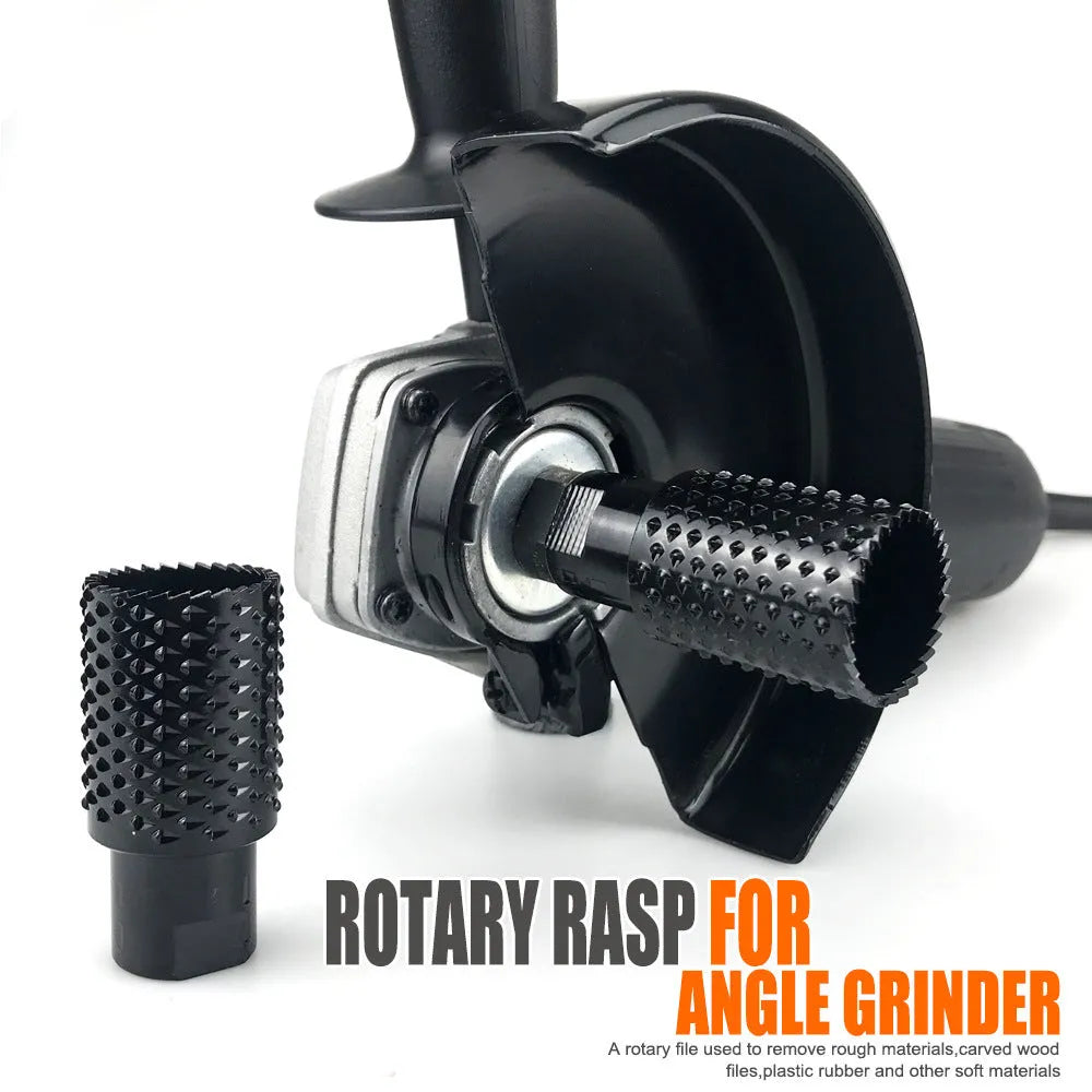 Angle grinder grinding head with spherical shape for woodworking tasks