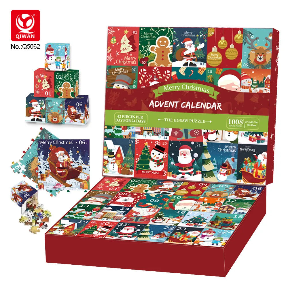 24-grid Christmas puzzle blind box countdown calendar box made of paper, 70x50 cm