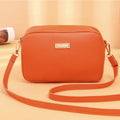 Women's PU leather shoulder bag with three-dimensional pocket in horizontal square shape
