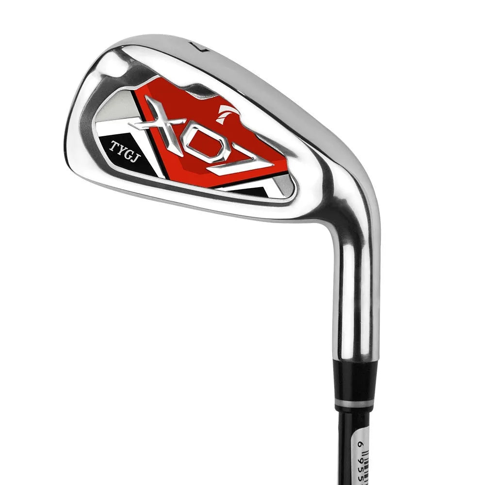 Beginner golf club with carbon or steel shaft in men's red, blue, or women's purple, 940mm length