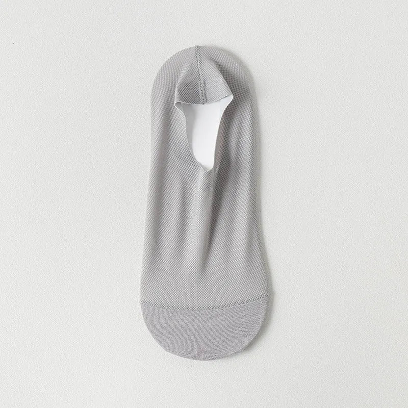 Men's thin invisible socks with cotton bottom in solid colour – white, black, dark grey, blue, khaki, mung bean, light grey