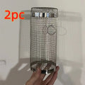 Stainless steel rolling BBQ grill basket with mesh cylinder design for vegetables meatballs
