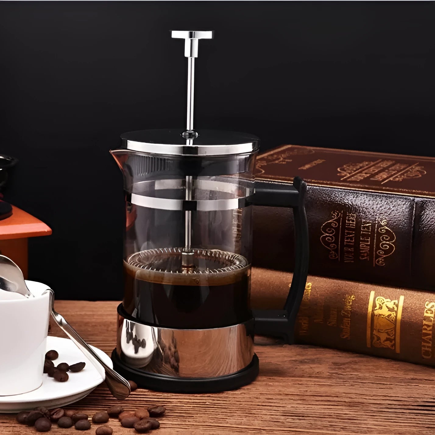Compact 350ml glass and stainless steel manual pour over coffee maker