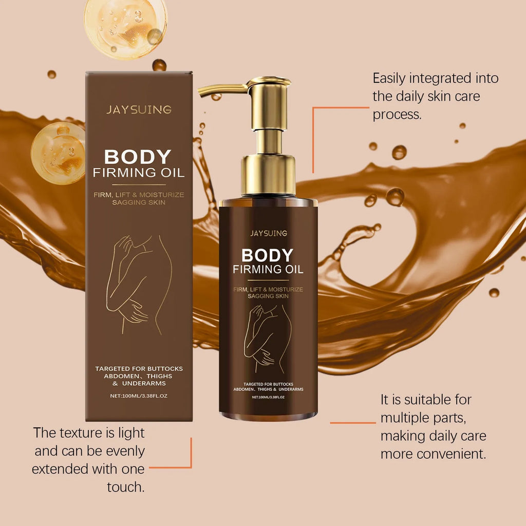 100 ml bottle of nourishing and firming body oil with hyaluronic acid and vitamin E.