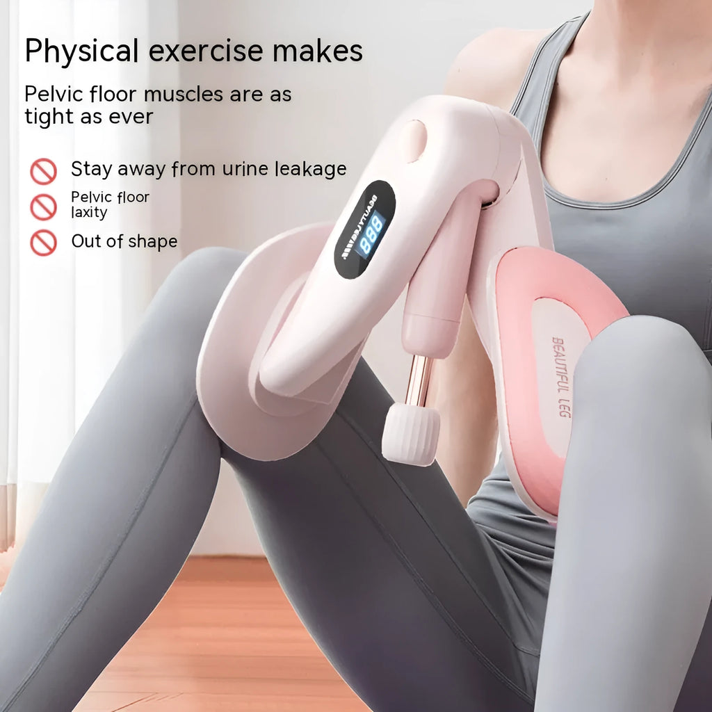 Pelvic floor muscle counting trainer device in gray colour with digital display