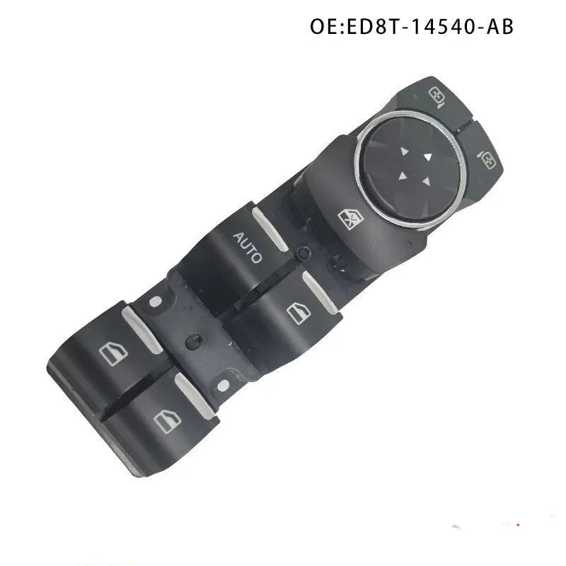 Black Ford Focus power window control motor with ABS housing and electrical connections