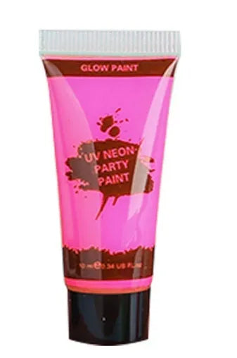25ml squeeze tube of neon green face and body paint pigment for festivals.