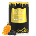 Bottle of 30 shilajit honey sticks with honey, shilajit extract, and saffron for energy support