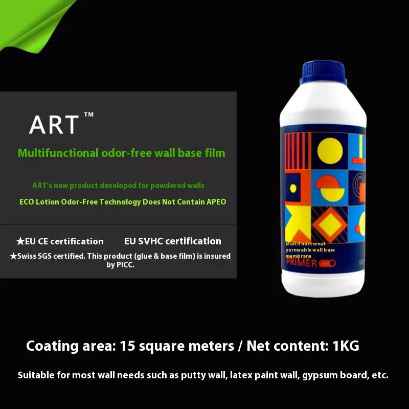 Three rolls of formaldehyde-free glutinous rice wallpaper glue on a clean surface.