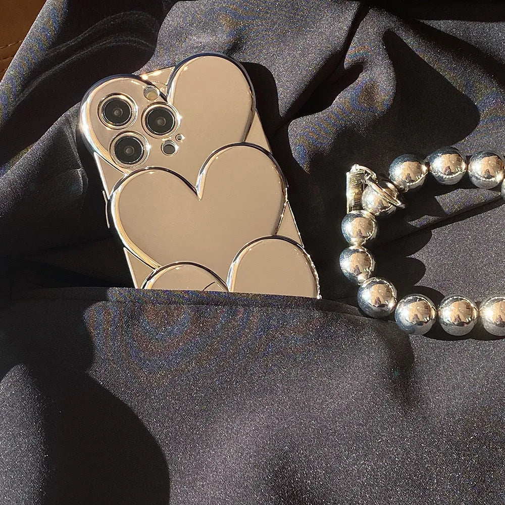 Electroplating Love design on a soft, flexible TPU mobile phone case for iPhone.