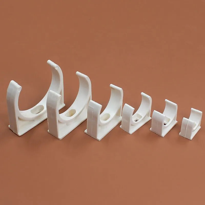 PVC U-shaped card pipe clamp force code plastic pipe clip for 16mm to 50mm pipes in packs of 100 or 200