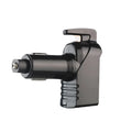 Car safety hammer with window breaker tip and seat belt cutter in black