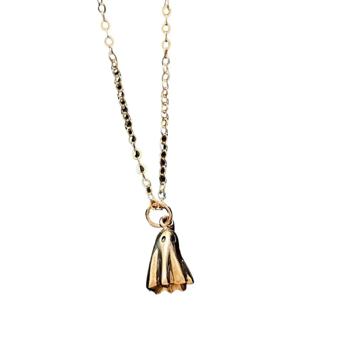 Ghost design pendant necklace on a twisted stainless steel chain with titanium steel pendant.