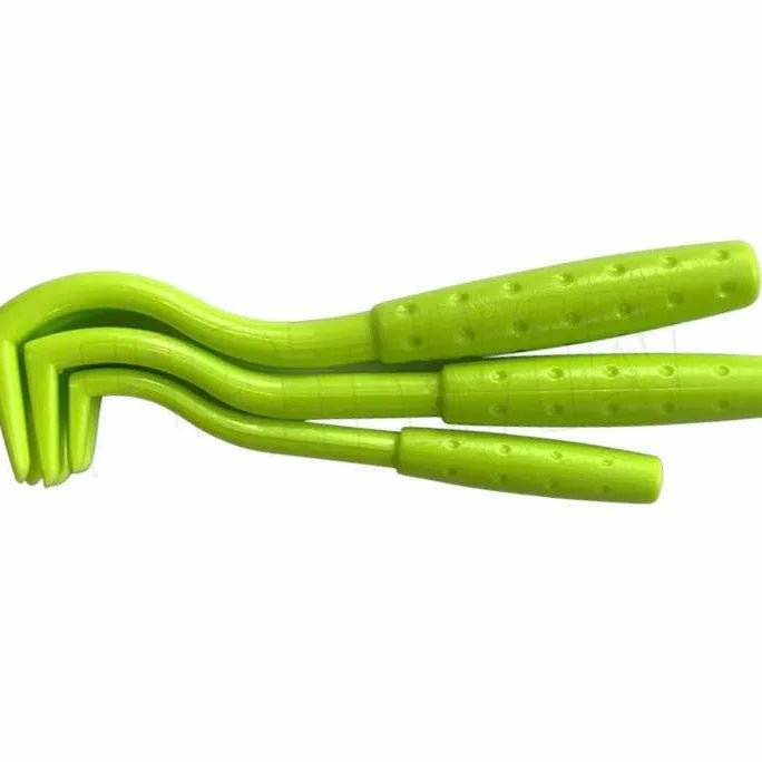 Blue plastic flea tick extractor for removing ticks and fleas from pets, shown on a white background