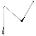 Folding LED eye lamp with plastic lampshade in silver, simple modern style, push button switch, EU plug