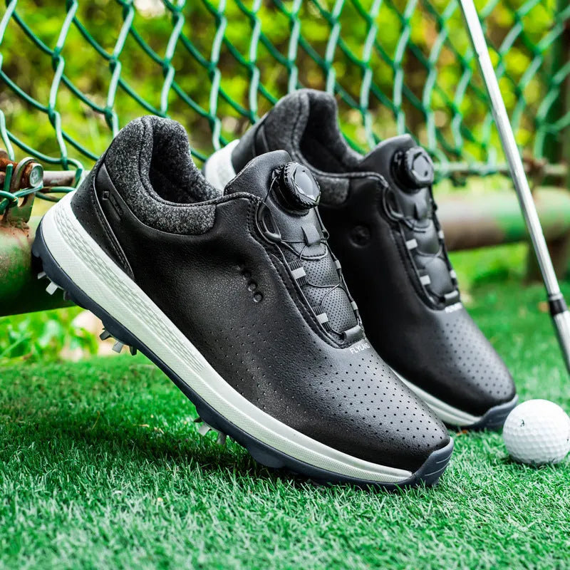 Golf fashion low top platform sneaker in 518 White with embroidered pigskin leather upper and rubber outsole