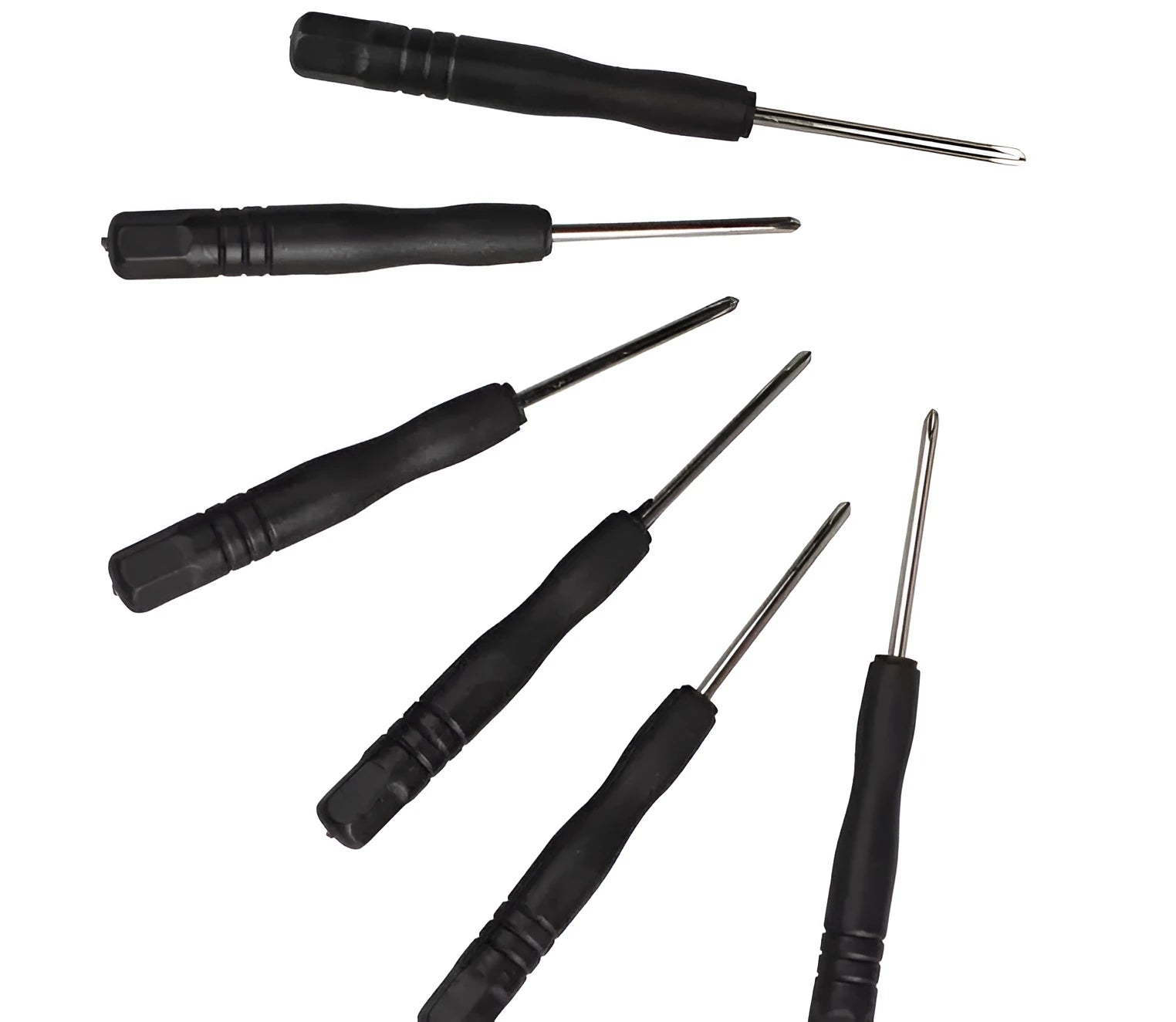 Multi-tool small screwdriver driver with black 45# steel heads, 83mm length, 2mm diameter, slotted and Phillips