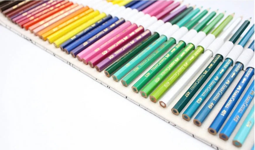 Canvas roll pencil case with 36 48 72 holes for coloured pencils, sketch pens and brushes